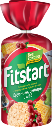Хлебцы мультизлаковые Fitstart с пророщенными зернами и соком Брусника, имбирь 100 г Нур-Султан - изображение 1