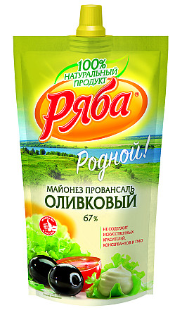 Майонез ТМ Ряба Оливковый 67%, 390г Алматы - изображение 1