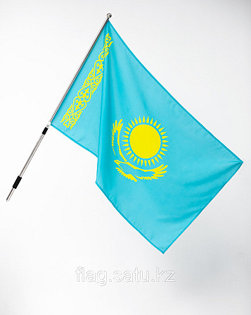 Флаг Республика Казахстан из политекса, размером 0.75 на 1.5 м Костанай - изображение 3