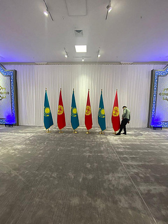 Флаг РК 1х2 атлас и габардин с бахрамой Almaty - photo 3