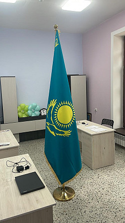 Флаг РК 1х2 атлас и габардин с бахрамой Almaty - photo 2