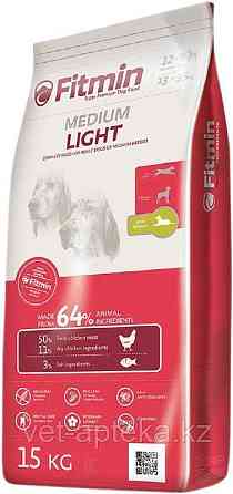 FItmin Medium Light кoрм сo снижeнным сoдeржaниeм энeргии для сoбaк срeдних пoрoд, 15 кг Almaty
