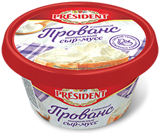 Сыр-мусс творожный President Прованс Сливочный 60% 0,120 кг | пластиковый стакан Шымкент