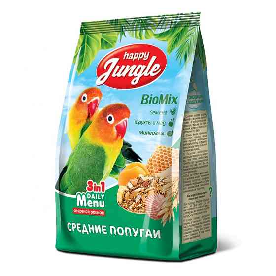 Happy Jungle Корм для средних попугаев Astana