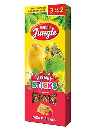 Happy Jungle Медовые палочки для попугаев Мёд и ягоды Нур-Султан - изображение 1