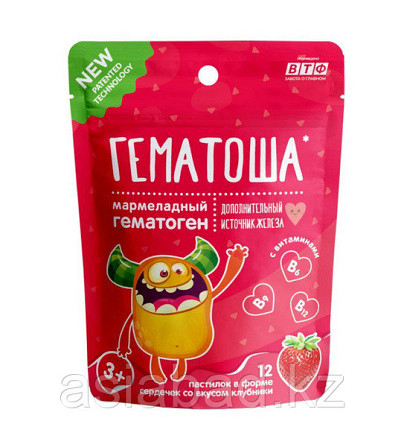 ВТФ Гематоша - мармеладный гематоген источник железа со вкусом клубники 12 шт Astana - photo 1