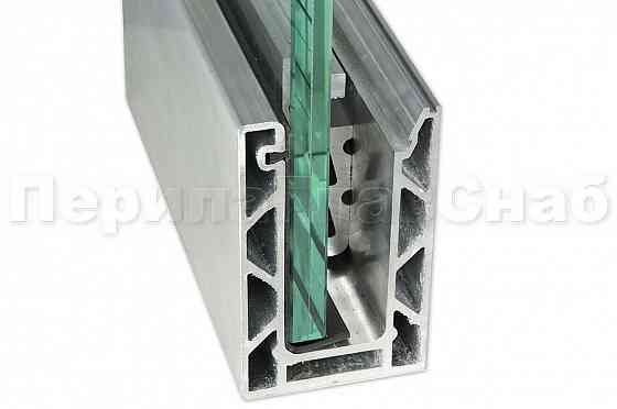 Комплект профиля алюминиевого зажимного НЕАНОДИРОВАННОГО для стекла 12 мм и 6+6 мм, 100х60мм, длина Алматы