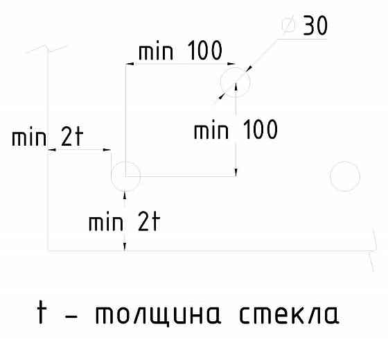 Торцевое крепление несущего стекла, Ø50х10х18 мм, шпилька 205 мм. AISI 201 Алматы