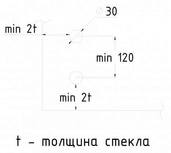 Торцевое крепление несущего стекла, Ø50х10х18 мм, шпилька 205 мм. AISI 201 Алматы