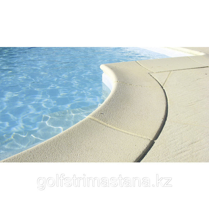 Копинговый камень (37x37х3,5 см) Carobbio Standard песочный, гладкий, угловой внешний Астана - изображение 3