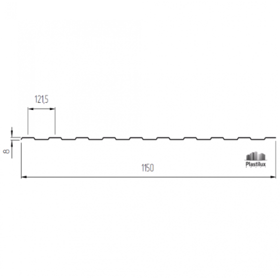 Поликарбонатный профлист SUNNEX С-8 (У) бронза 1,15х6м Аксу