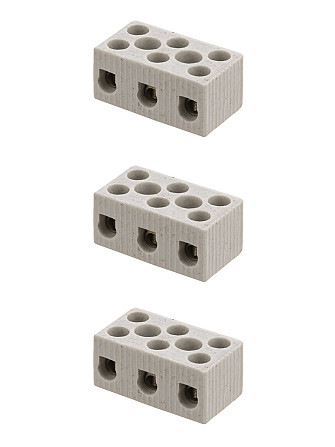 Керамический блок зажимов 10 Ампер 3 пары контактов с крепежным отверстием TDM Уральск - изображение 2