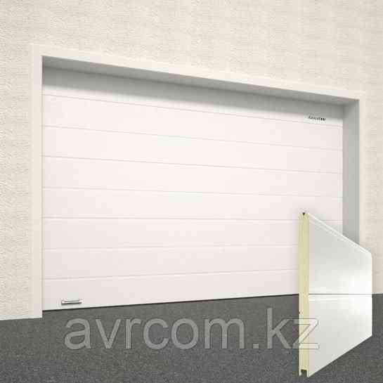 Ворота секционные RSD02, дизайн панели: широкая полоса, цвет: белый. Караганда