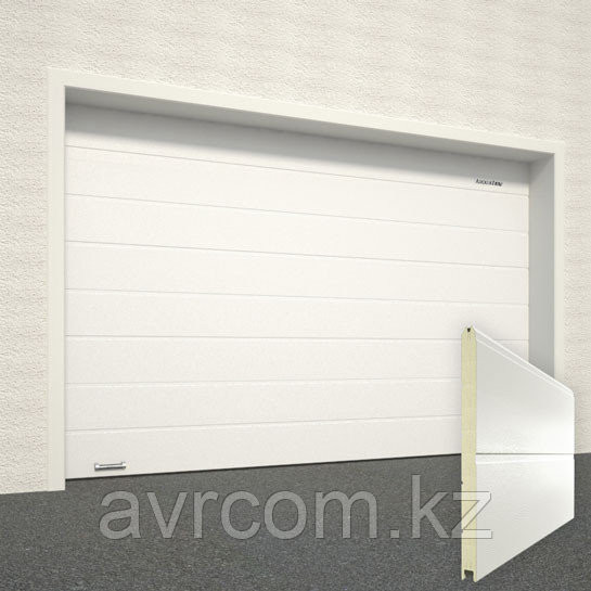 Ворота секционные RSD02, дизайн панели: широкая полоса, цвет: белый. Караганда - изображение 1