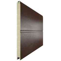 Ворота секционные RSD02, дизайн панели: широкая полоса, цвет: коричневый. Караганда