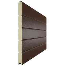 Ворота секционные RSD02, дизайн панели: горизонтальная полоса (гофра), цвет: коричневый. Караганда
