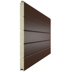 Ворота секционные RSD02, дизайн панели: горизонтальная полоса (гофра), цвет: коричневый. Караганда - изображение 2