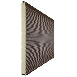 Ворота секционные RSD02, дизайн панели: волна, цвет: коричневый. Караганда - изображение 2