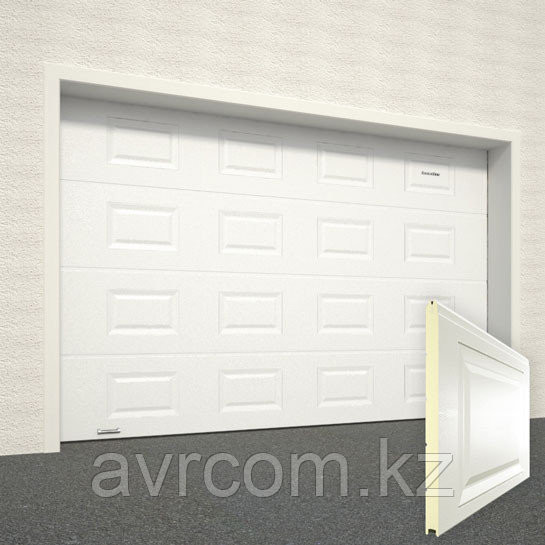 Ворота секционные RSD02, дизайн панели: филенка, цвет: белый. Караганда - изображение 1