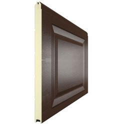 Ворота секционные RSD02, дизайн панели: волна, цвет: коричневый. Караганда - изображение 2