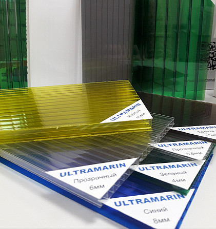Сотовый поликарбонат Ultramarin 4 мм прозрачный Алматы - изображение 1