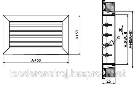 Вентиляционная решетка регулируемая типа RAR ( РАР ) 200 х 200 Астана - изображение 3