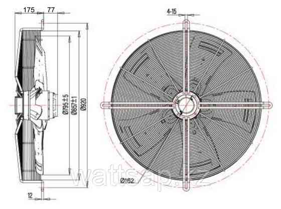 Вентилятор осевой MaEr Micro-motor YSWF138L100P6-800-PA 3-F, 24000 м3/час Алматы