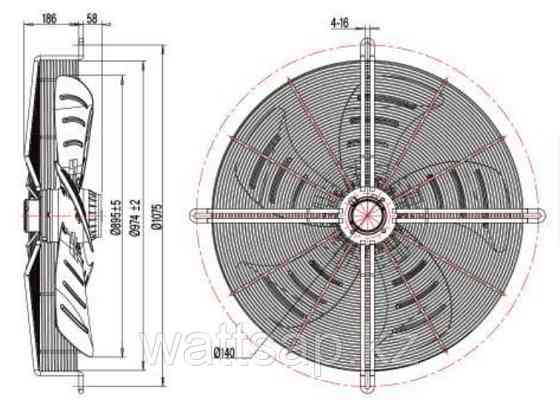 Вентилятор осевой MaEr Micro-motor YSWF127L80P6-900 3-F, 22000 м3/час Алматы