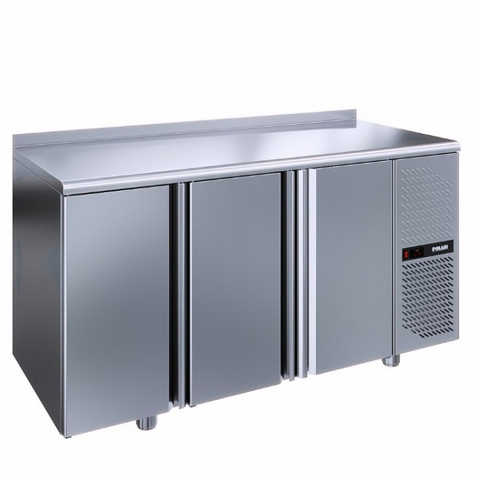 Холодильный стол POLAIR TM3-G с бортом. Объем 400 л Рабочая поверхность нерж. сталь Количество двере Алматы - изображение 1