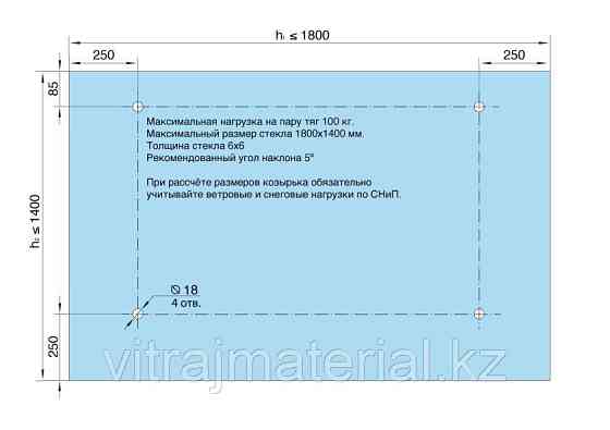 Тяга для стеклянного козырька (вант) 2000 мм. | FGD-212 SUS304/SSS | Матовый Алматы