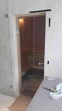 Стеклянные шторки и двери на ванну Алматы