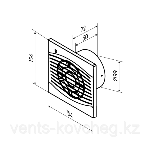 Вентилятор вытяжной с укороченным патрубком Zernberg KVARZ 100 Алматы
