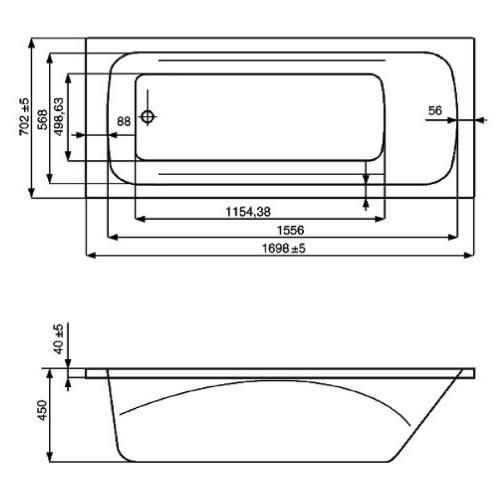 Ванна акриловая JIKA CLAVIS 170*70 (2.3649.0.000.000.1, 2.9674.2.000.000.1) Алматы - изображение 4