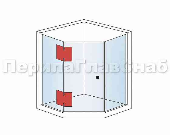 Петля для душевой кабины стекло-стекло 135°, 90*55, цинк Алматы