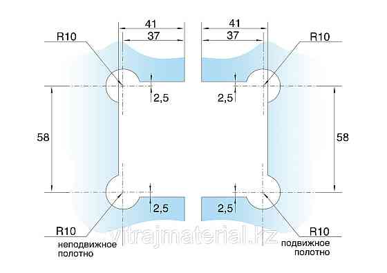 Петля стекло-стекло угол поворота 180˚ | Цинк/ Хром Алматы