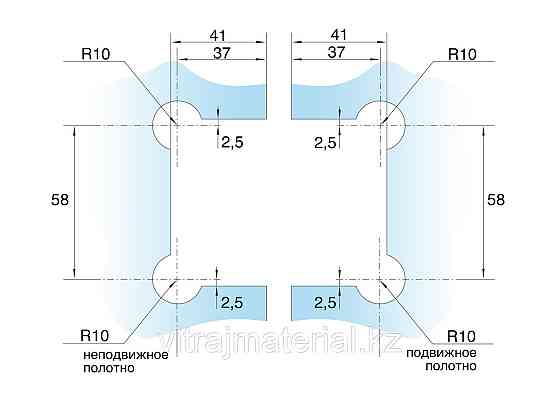 Петля стекло-стекло угол поворота 90˚ | Цинк/ Хром Алматы