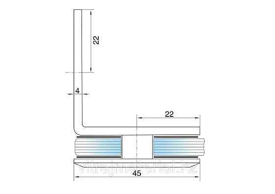 Коннектор DG-1 стена-стекло 90˚ | Цинк/Бронзовый Алматы