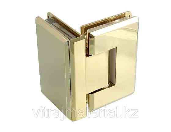 Петля золотая стекло-стекло угол поворота 90˚ | FGD-65 ZN/TP | Цинк/ Золотая Алматы