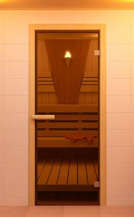 Дверь стеклянная для бани и сауны Алматы - изображение 1