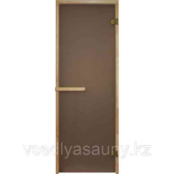 Дверь бронза 1900х800 мм (8 мм,3 петли, коробка Осина). Алматы