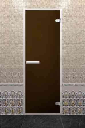 Дверь 8x20 матовая для турецкой бани (Короб: Алюминий, Размер: 79x199 см, Cтекло - матовое, C порого Алматы