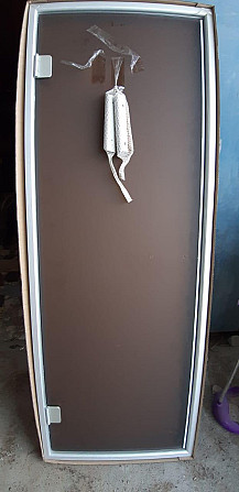 Дверь 8x20 матовая для турецкой бани (Короб: Алюминий, Размер: 79x199 см, Cтекло - матовое, C порого Алматы - изображение 3