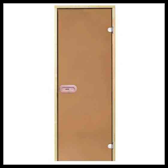 Дверь для русской бани Harvia STG 8х21 (размер = 80х210 см, короб - сосна, стекло - бронза, ручка -  Алматы