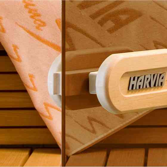 Дверь Harvia STG 7х19 для финской сауны (размер = 70х190 см, короб - сосна, стекло - бронза, ручка - Алматы