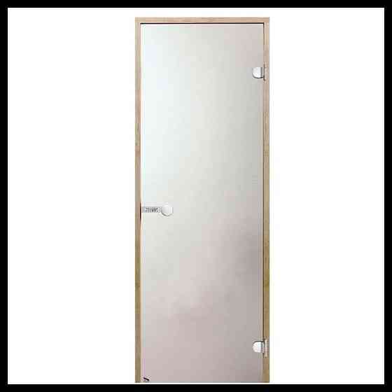 Дверь Harvia STG 7х19 сатин для финской сауны (размер = 70х190 см, короб-сосна, стекло-матовое, ручк Алматы