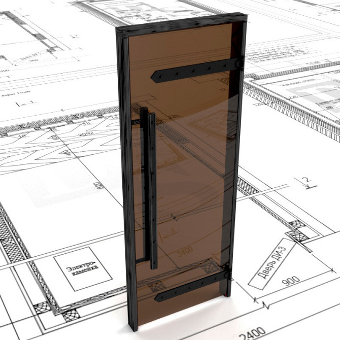 Дверь для хамама Harvia STG LEGEND (размер = 69*189*9,2 см, короб - алюминий, стекло - бронза, без п Алматы - изображение 3