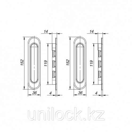 Купе-ручки Punto для раздвижных дверей Soft LINE SL-010 BL Алматы