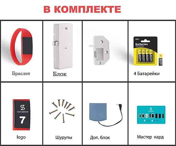 Электронный замок RFID для шкафчиков раздевалок с браслетом Алматы