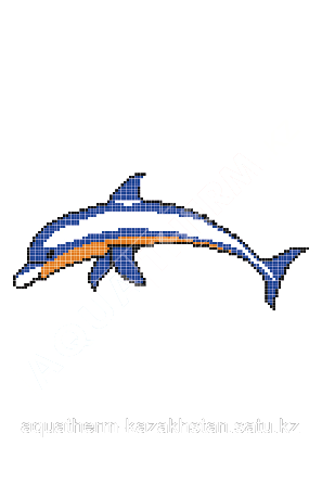Панно FD3004,размер 3,0 х 1,33 м, дельфин светло-голубой Алматы