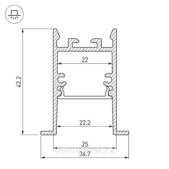 Профиль SL-COMFORT-3542-F-2000 ANOD (Arlight, Алюминий) Алматы